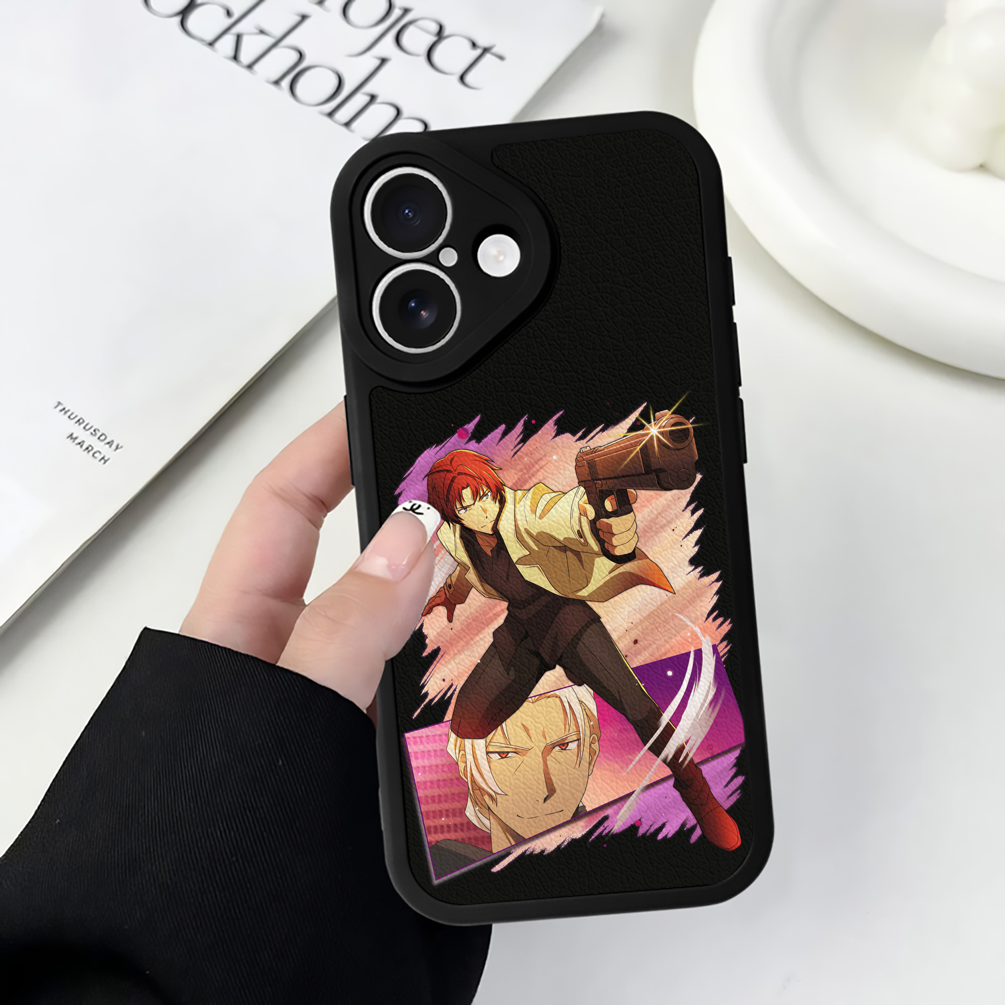 （画像用） 文豪ストレイドッグス Bungo Stray Dogs 【iPhone 16シリーズ対応】シリコンスマホケース（レザー調） 材質：シリコン